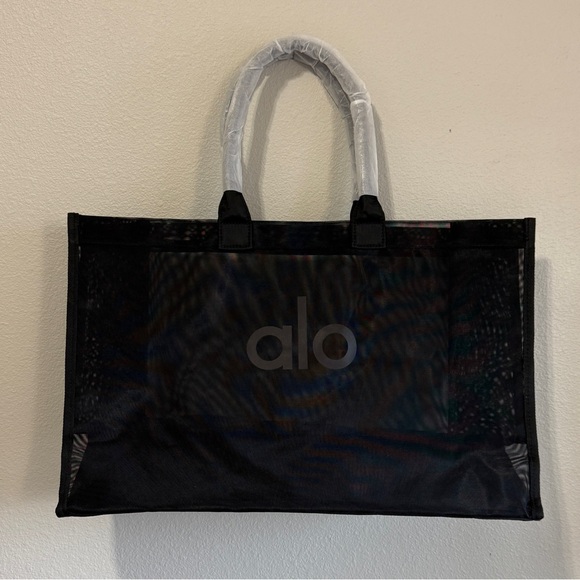 NEW ALO Yoga Black Sheer Sport Tote Bag Purse - Picture 6 of 8